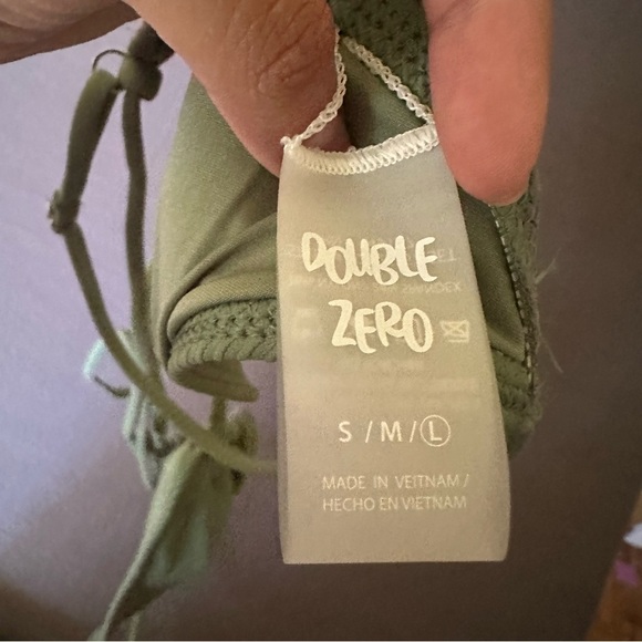 Double Zero Green String Bikini Top Swimsuit - Picture 4 of 4